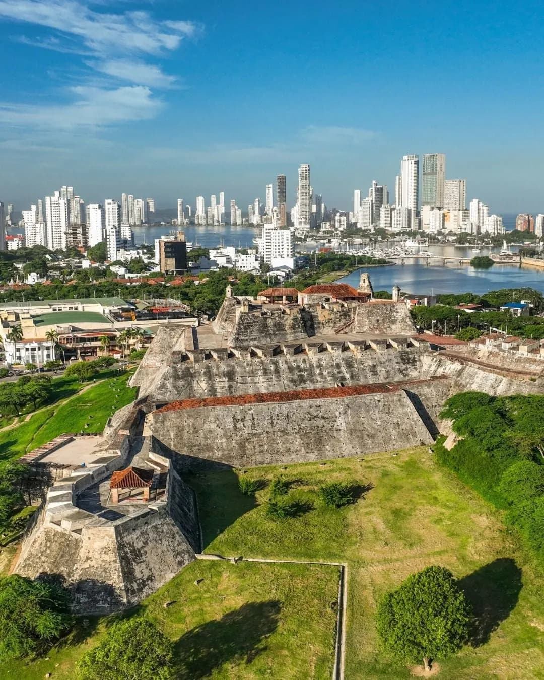 San Felipe de Barajas fortress on its hill with the city skyline behind