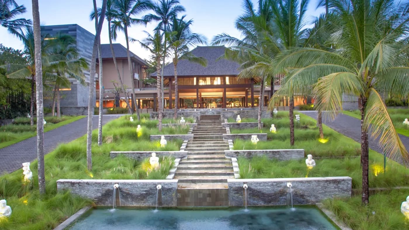 Garden steps and fountains