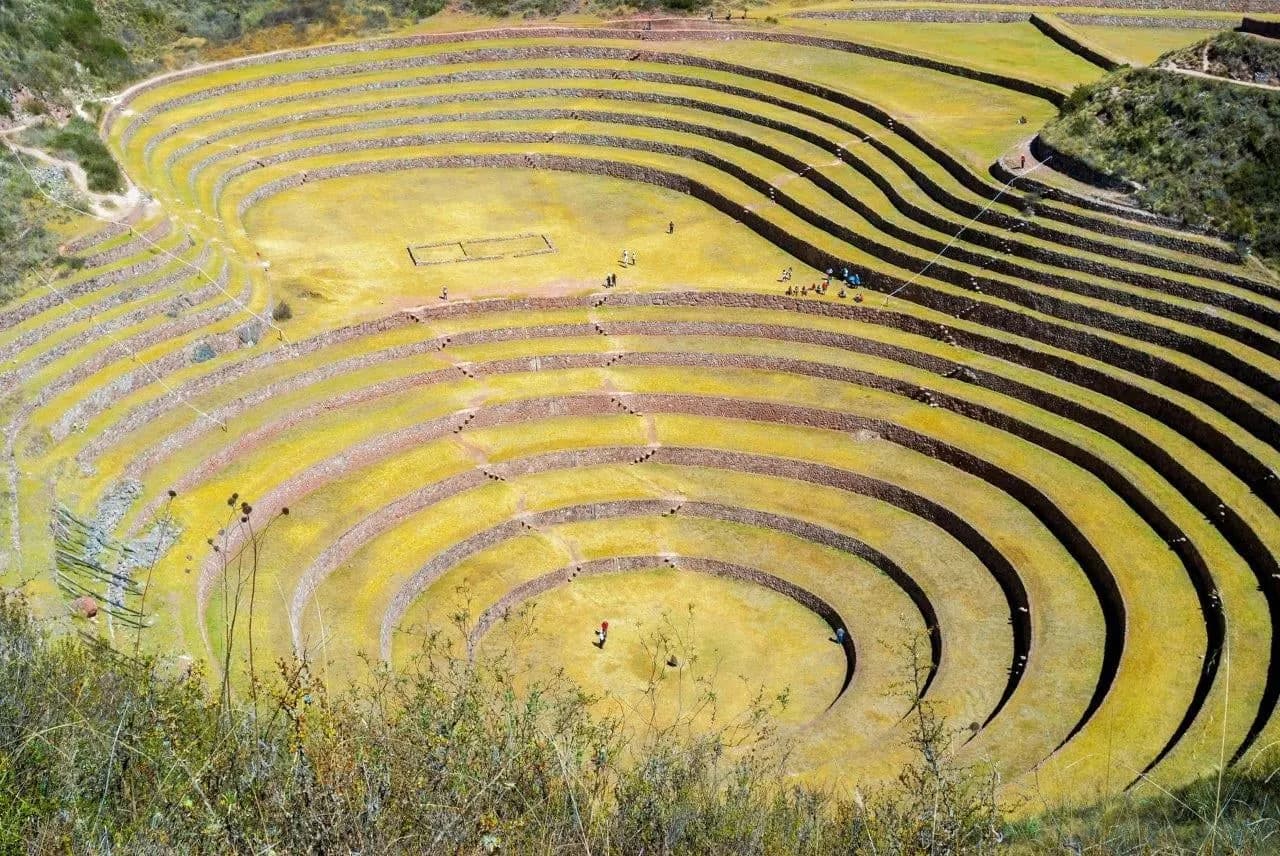 The concentric circular Inca terraces at Moray