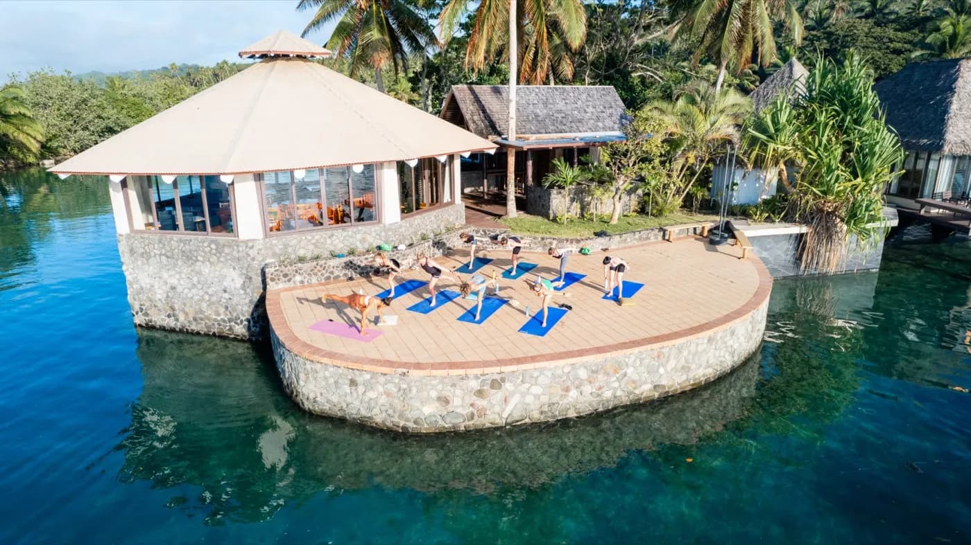 Yoga deck over the water