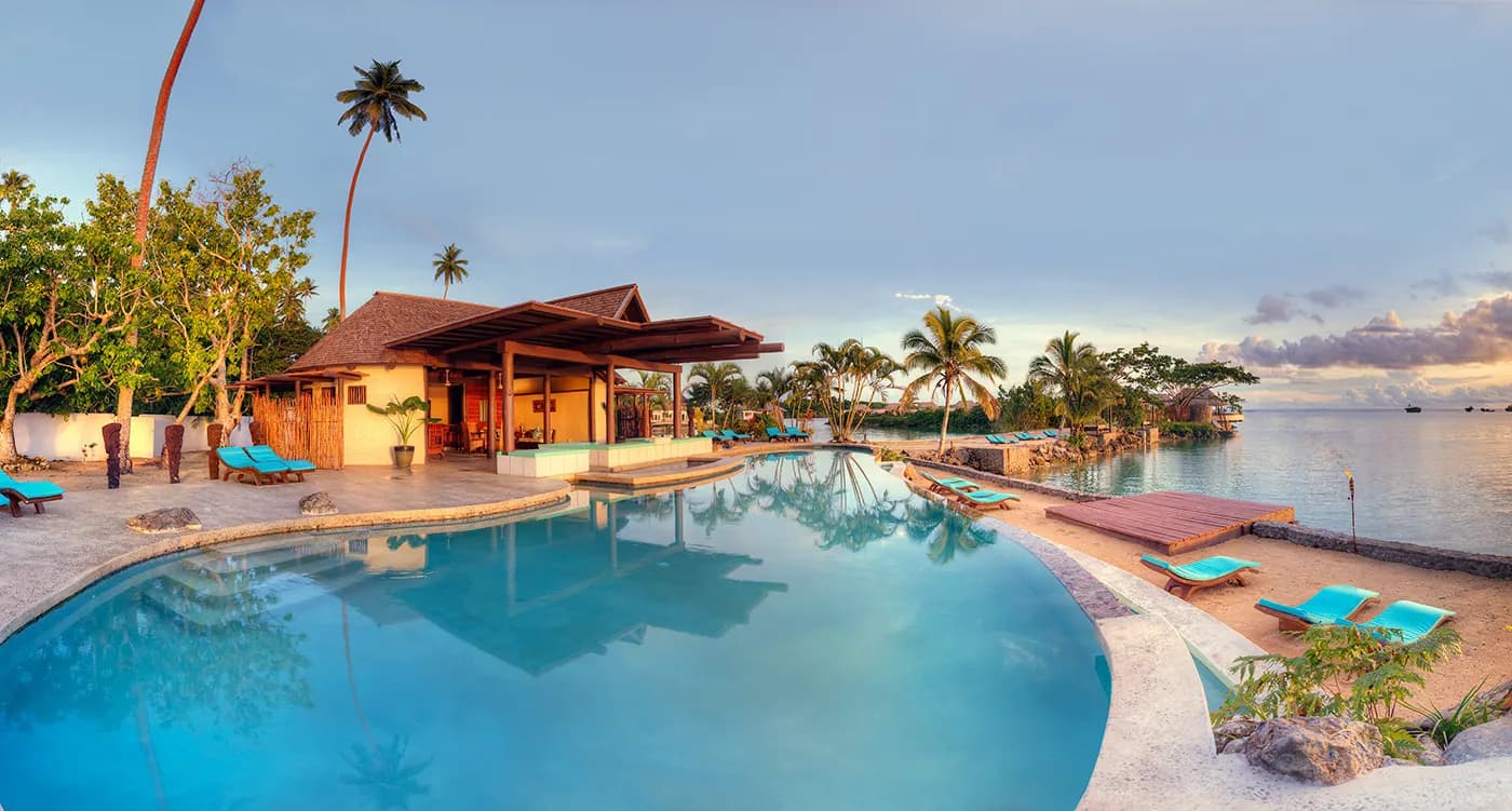 Pool at sunset