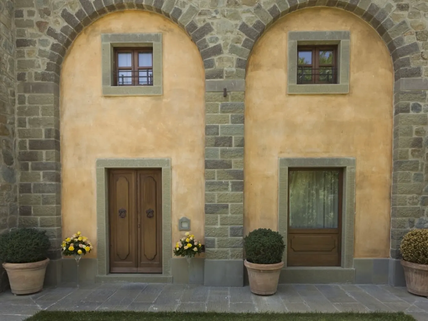 Stone courtyard facade