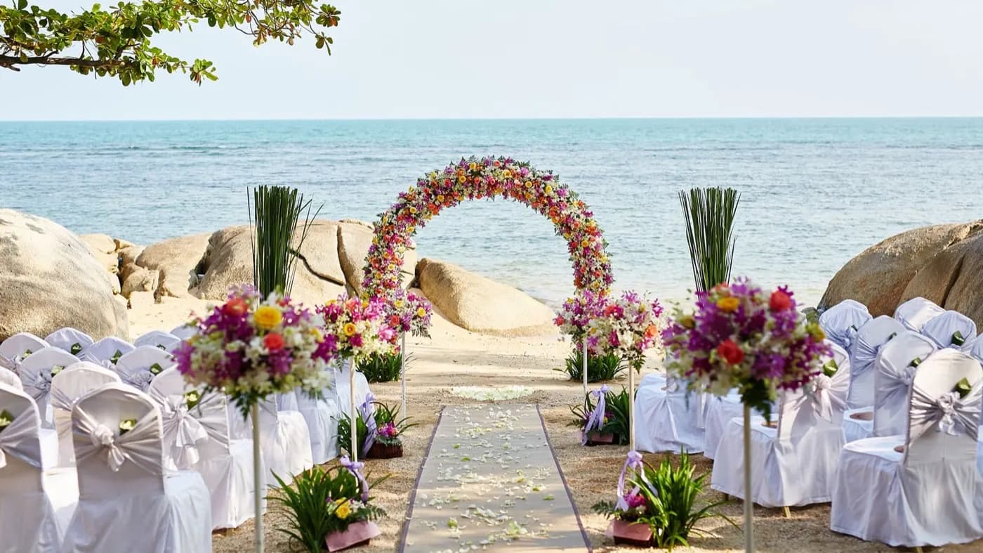 Beach ceremony set-up