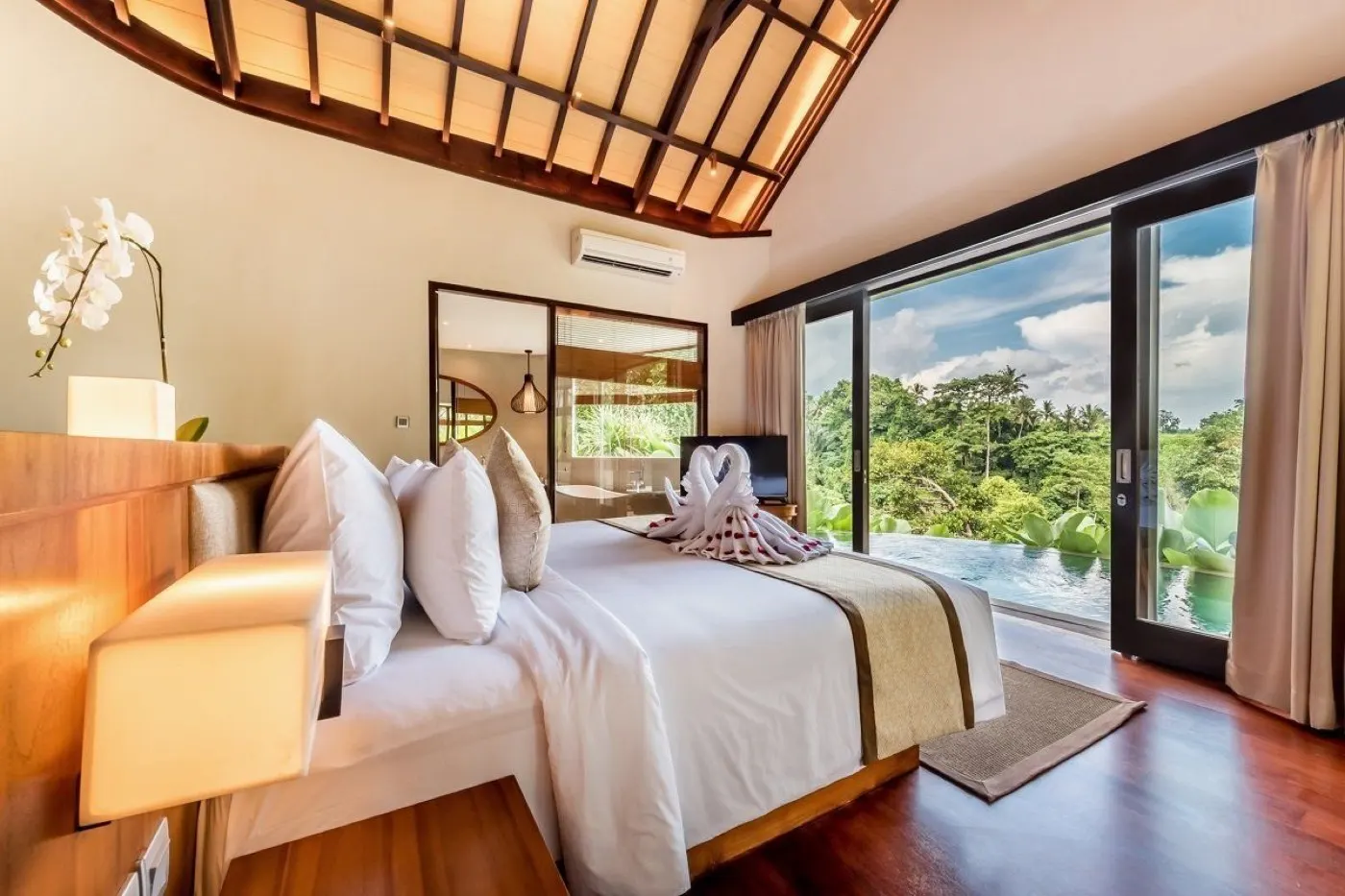 Jungle view villa bedroom