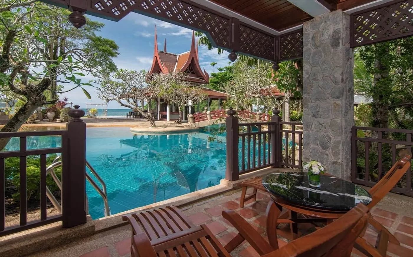 Lagoon pool and Thai sala