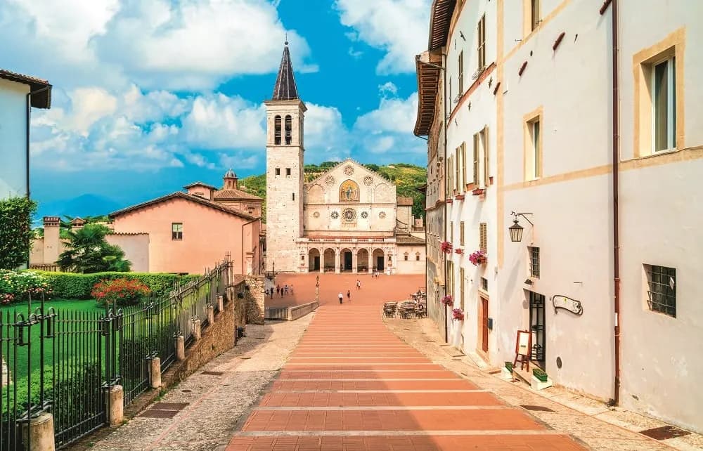 Collect your car, drive to Spoleto