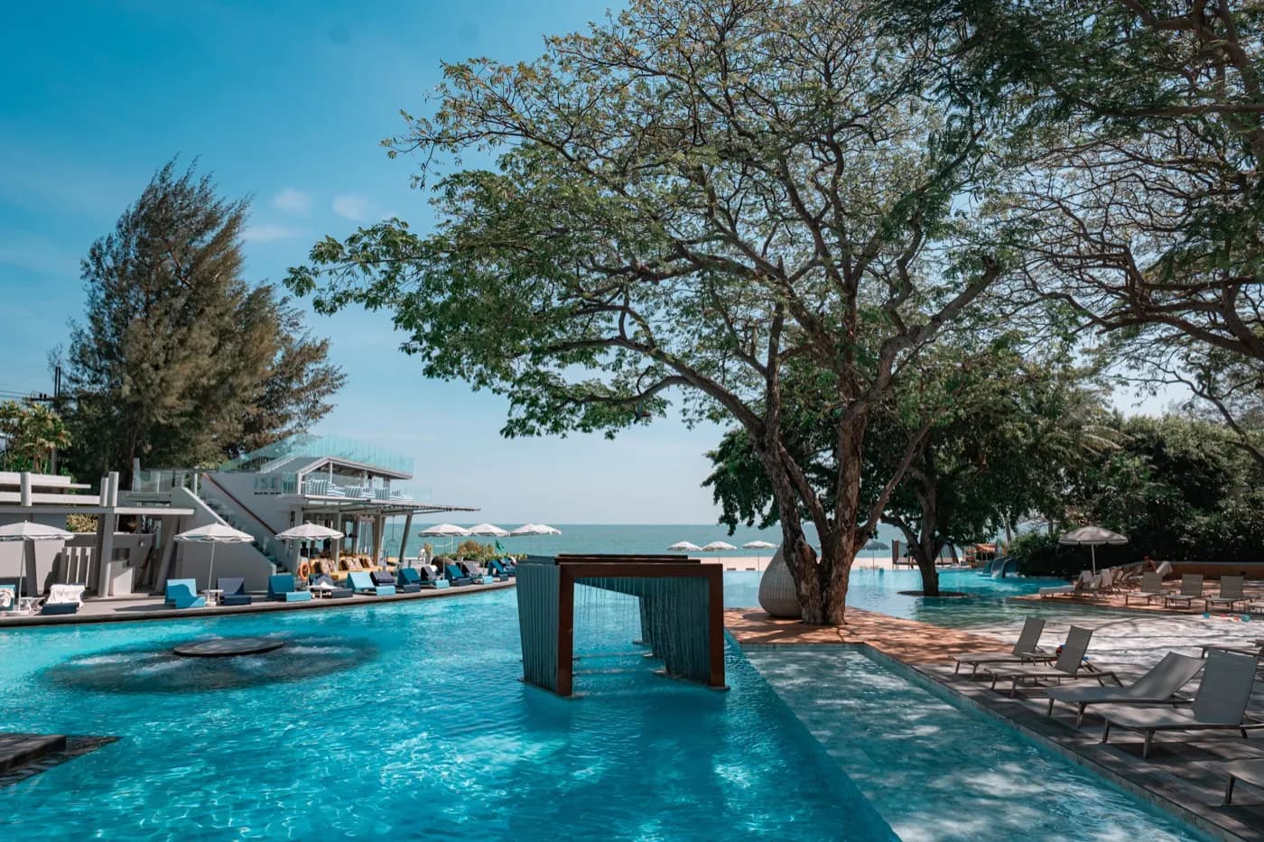Pool cabana by the beach