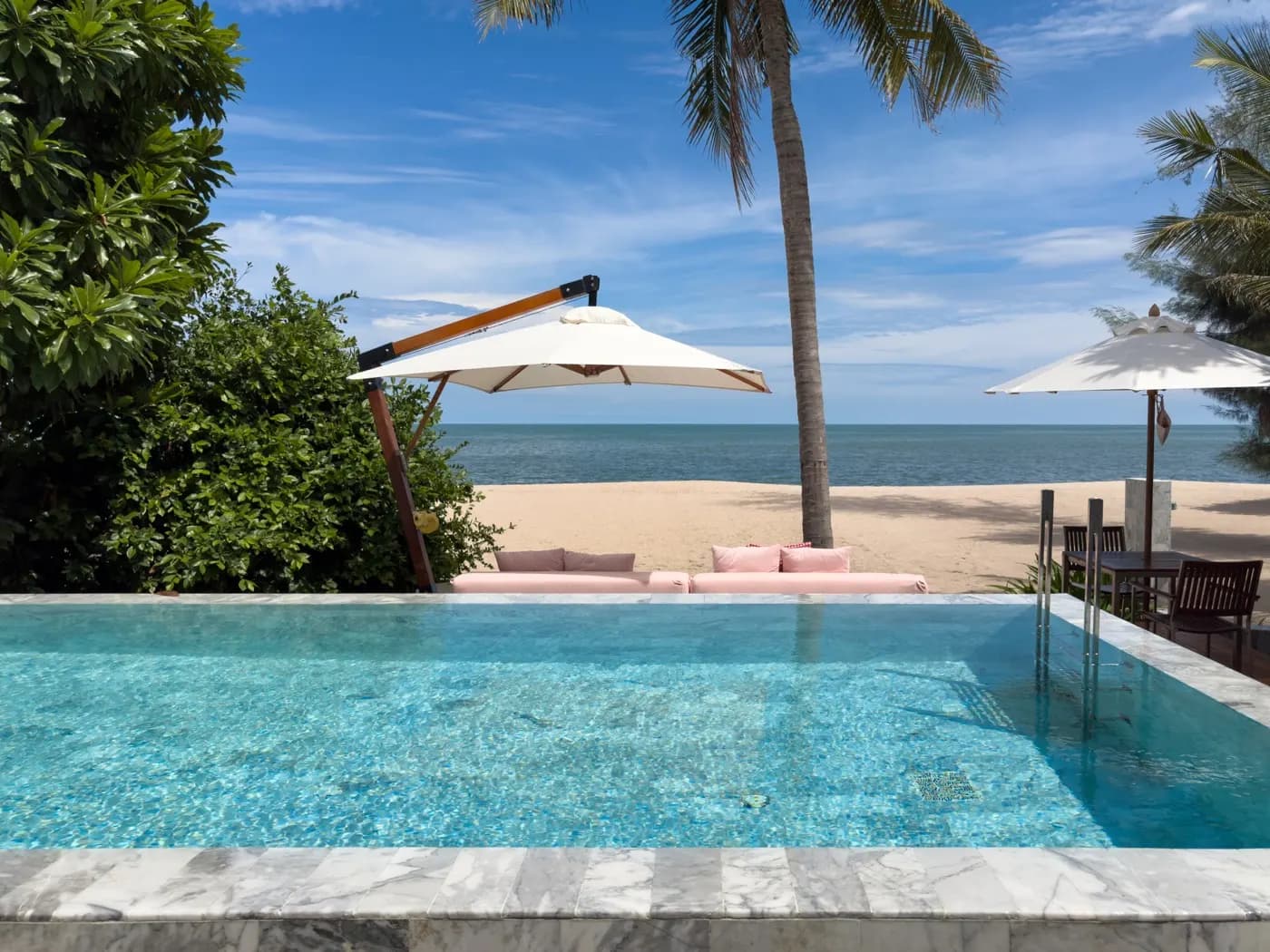 Beachfront villa pool