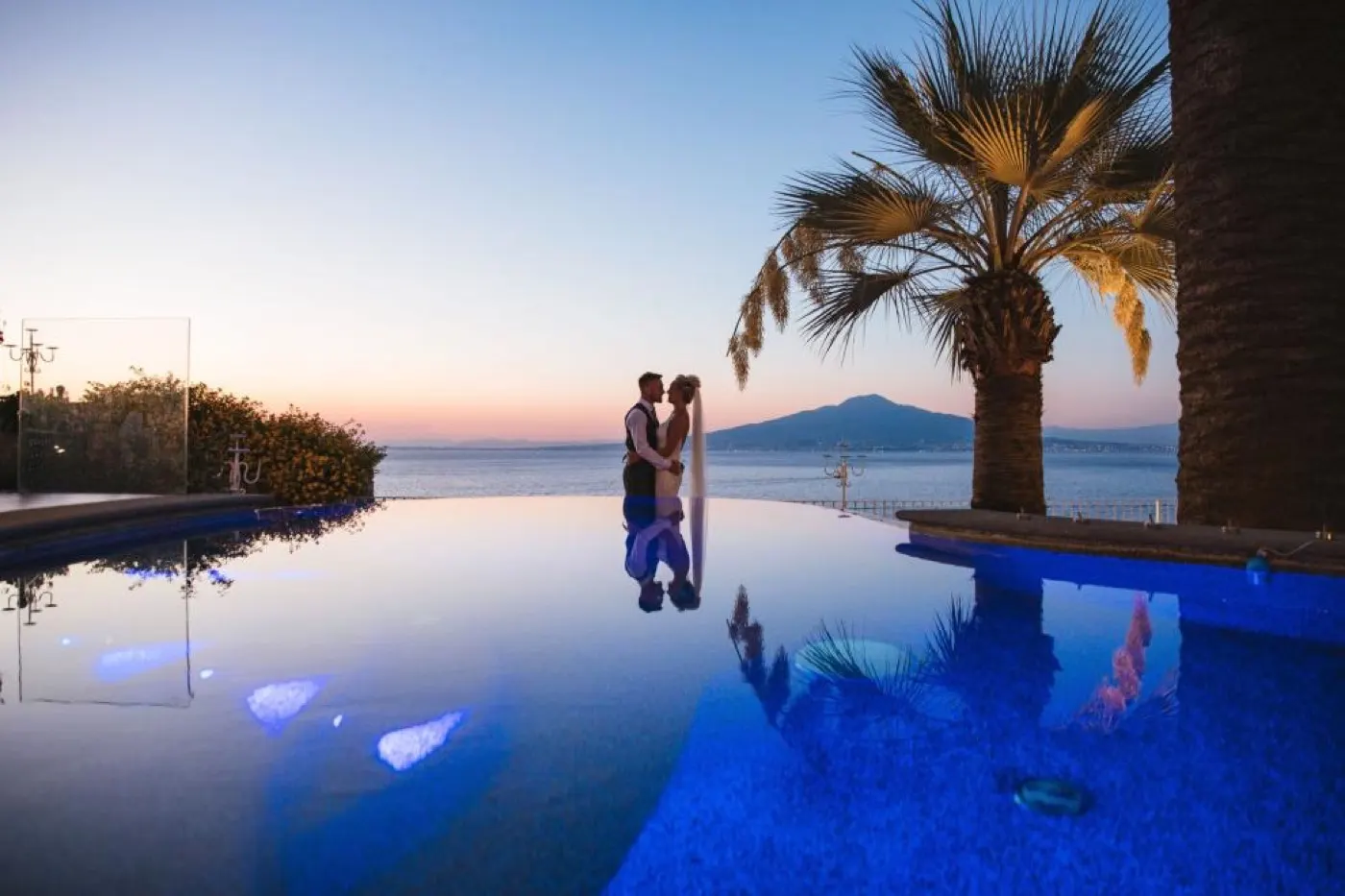 Infinity pool at dusk