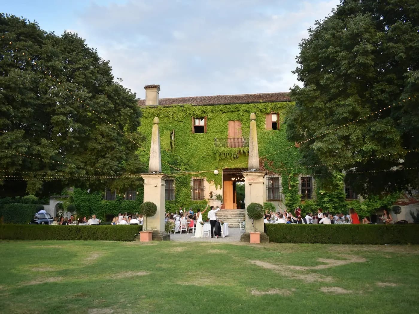 Garden ceremony at the villa