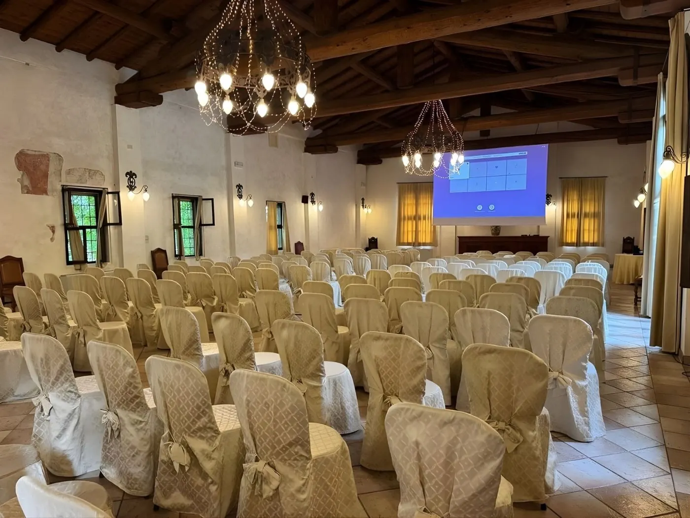 Indoor hall ceremony seating
