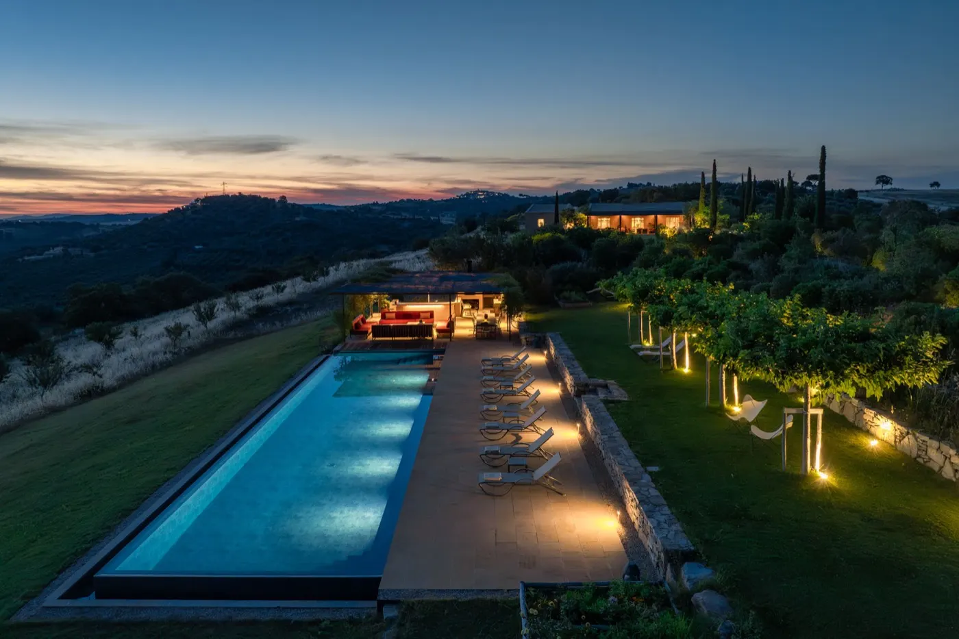 Infinity pool at dusk
