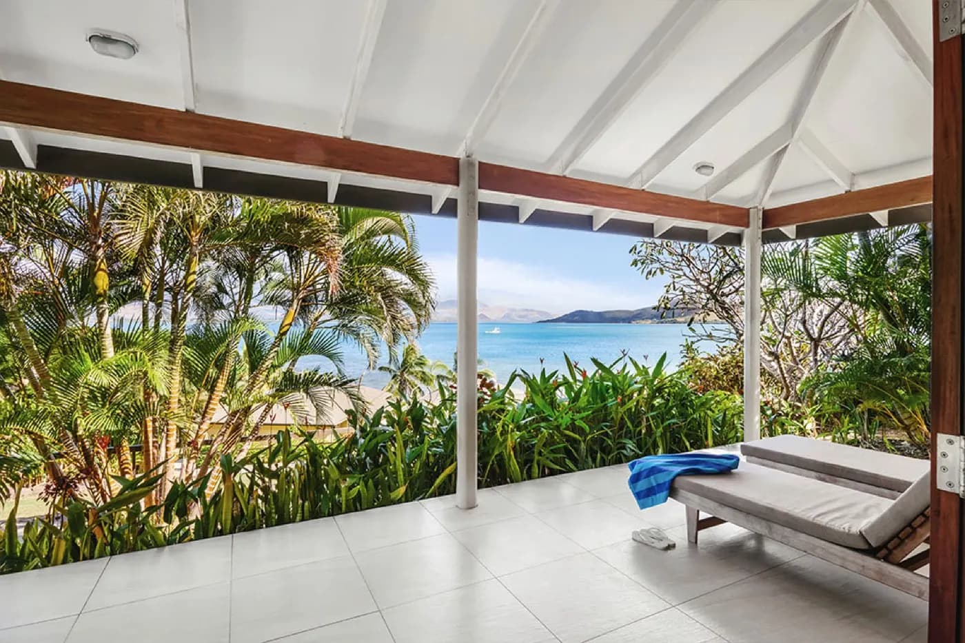 Covered ocean view terrace
