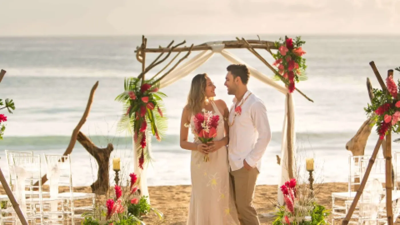 Beach ceremony arch