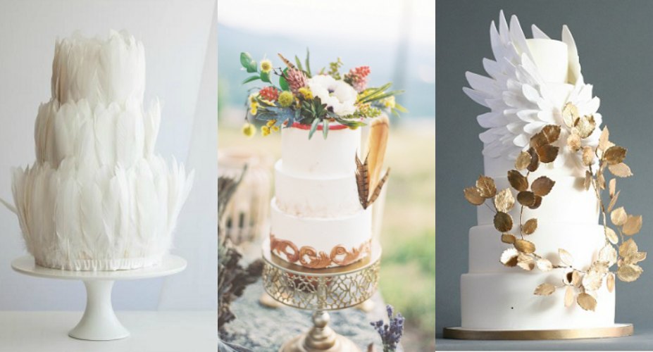 wedding cake feather, feather wedding styling, feather cake
