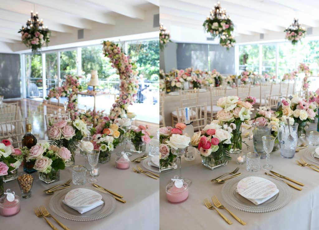 pink flower styling