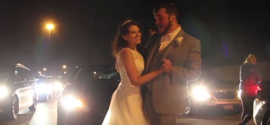 Bride and Groom forced to have their ‘first dance’ on a highway in the middle of traffic!