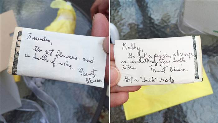 This couple waited almost a decade to open a wedding gift!