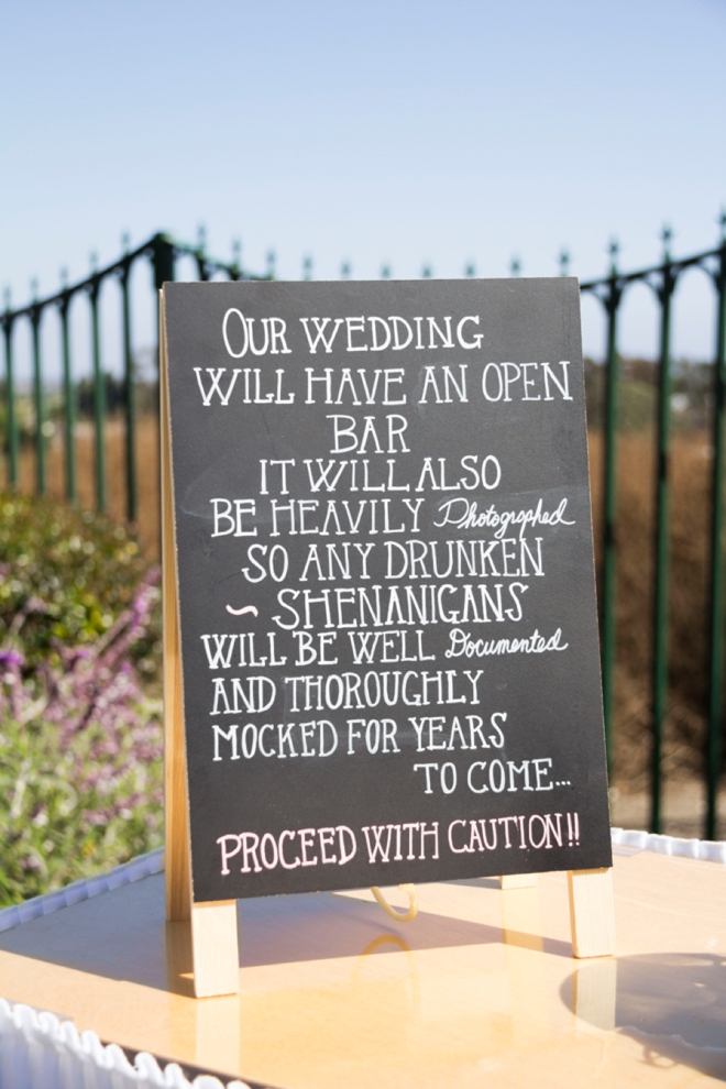 funny wedding sign 