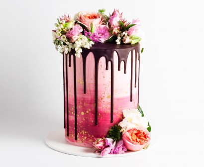 watercolour wedding cake 