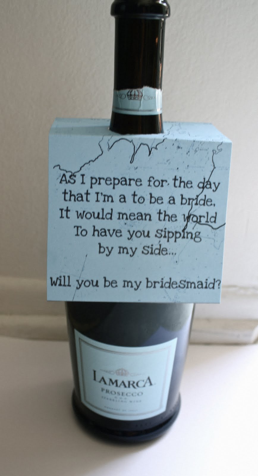 will you be my bridesmaid wine 