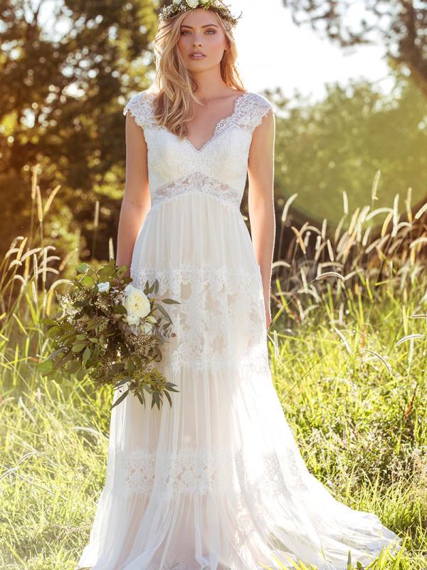 16 Summer Bridal Gowns For A Stylish Beach Wedding - Wedded Wonderland