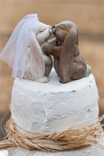 rabbit wedding cake topper
