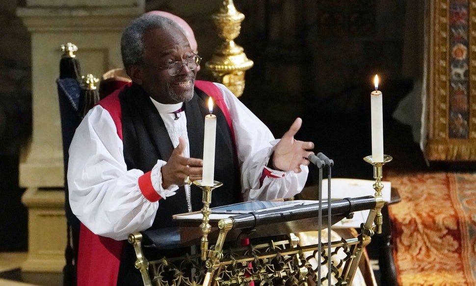 royal bishop reading off an ipad