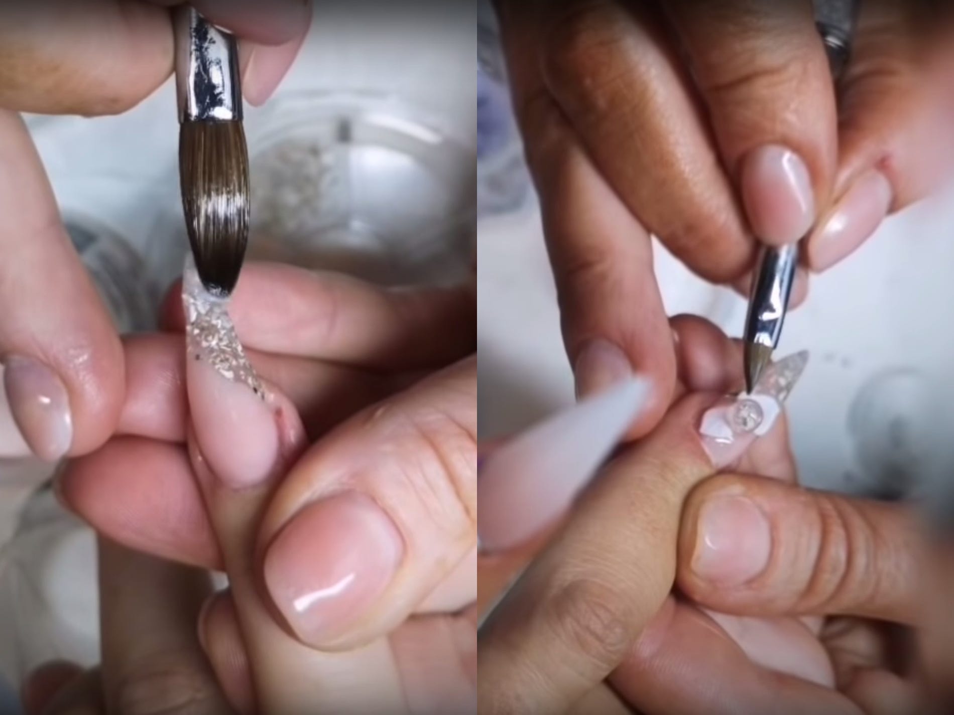 Bride Has Late Father's Ashes Made Into Acrylic Nails For Her Wedding(01)