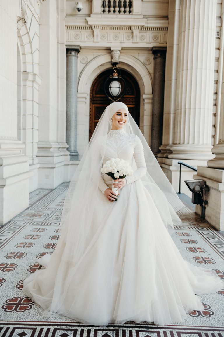 This Modest Bride Wore the Most Beautiful Ball Gown - Wedded Wonderland