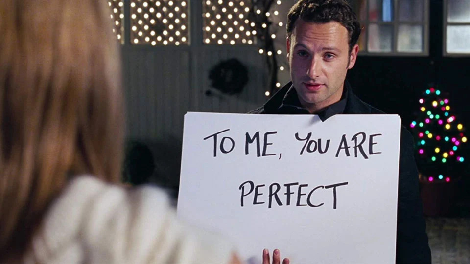Scene from one of the classic holiday rom coms Love, Actually
