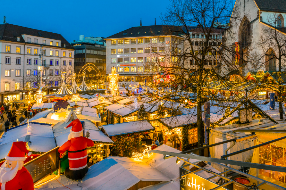 Hundreds of stalls line up Basel for one of Europe's best Christmas markets in Switzerland