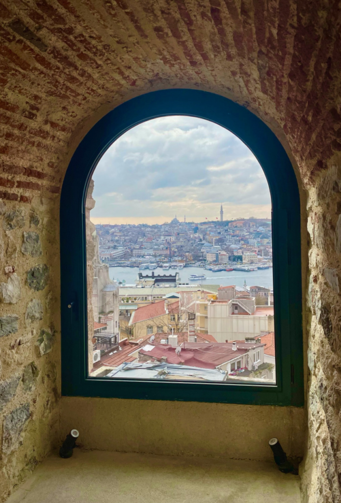 View of Istanbul from an ancient window.