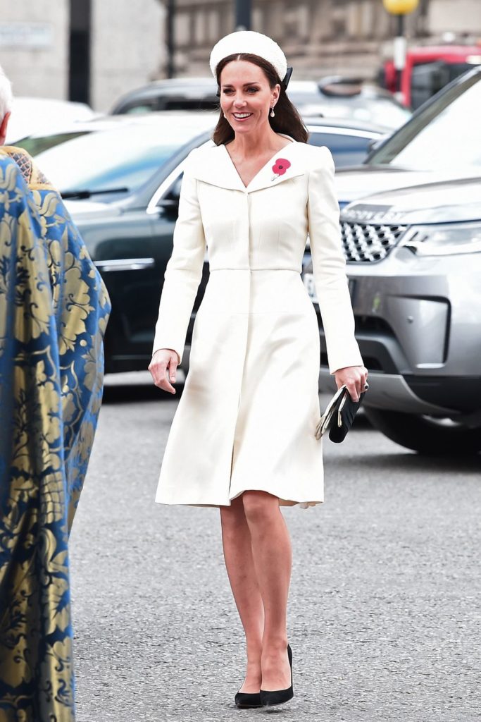 All white ensemble with pop of red and black fave Kate Middleton looks