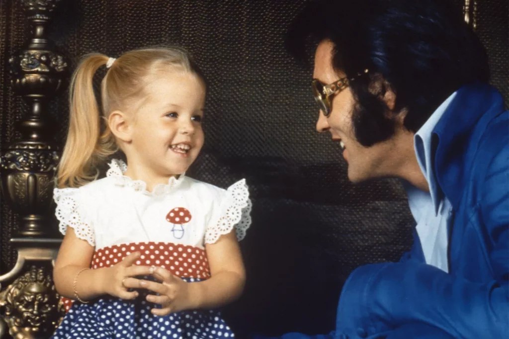 Little Lisa Marie Presley with her iconic father Elvis Presley