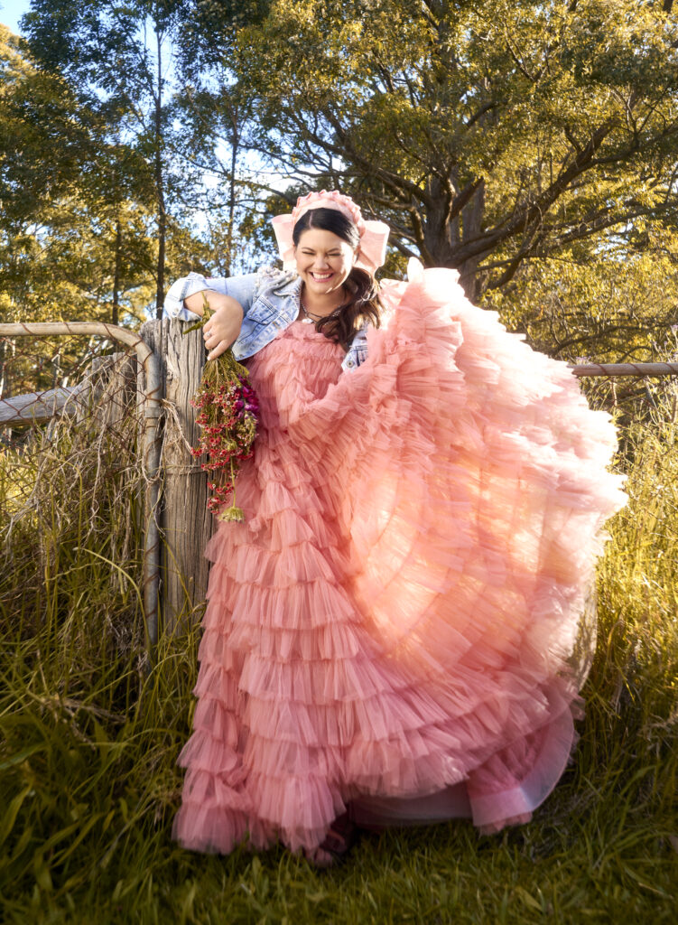 Tanya in a stunning pink tulle dress.