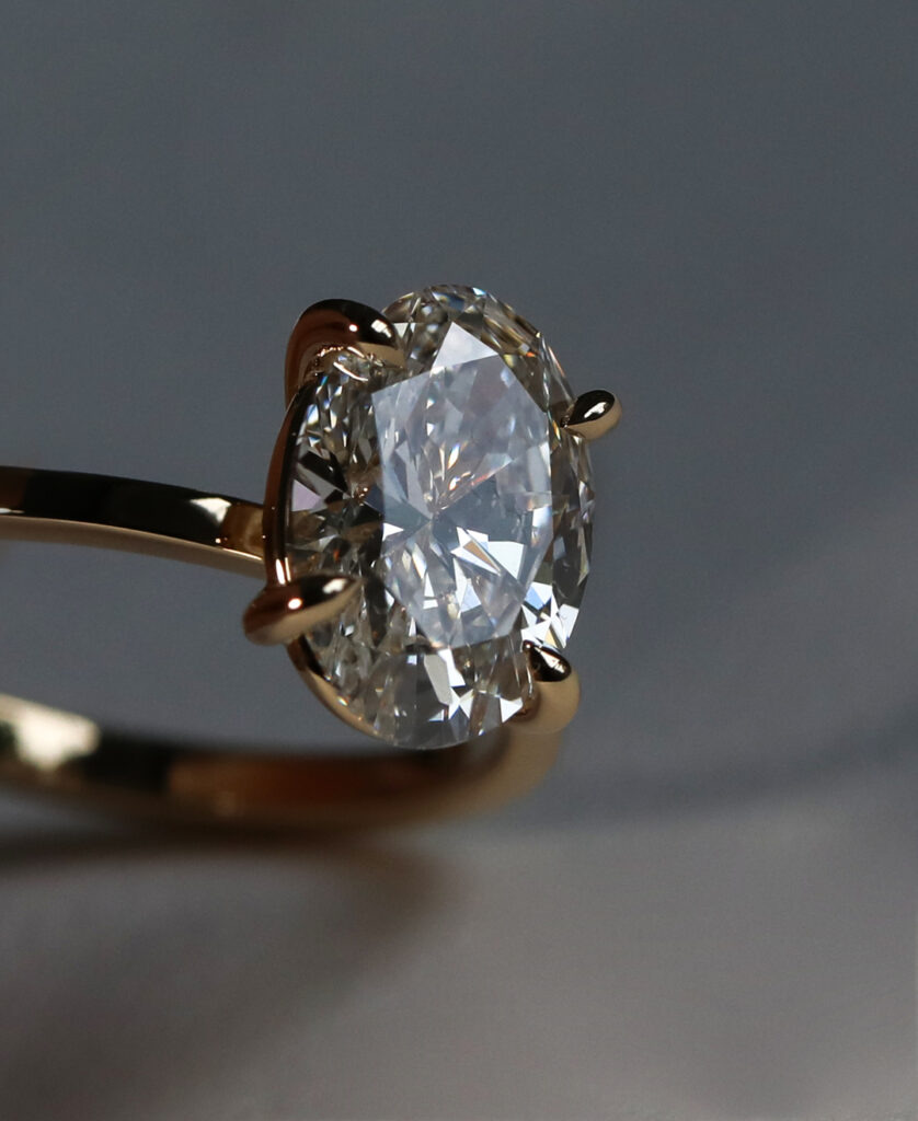 Close up of stunning engagement ring from Sarah and Sebastian