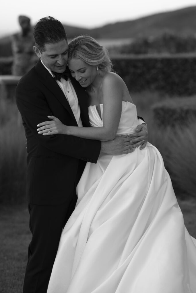 Bride and groom share a heartfelt moment