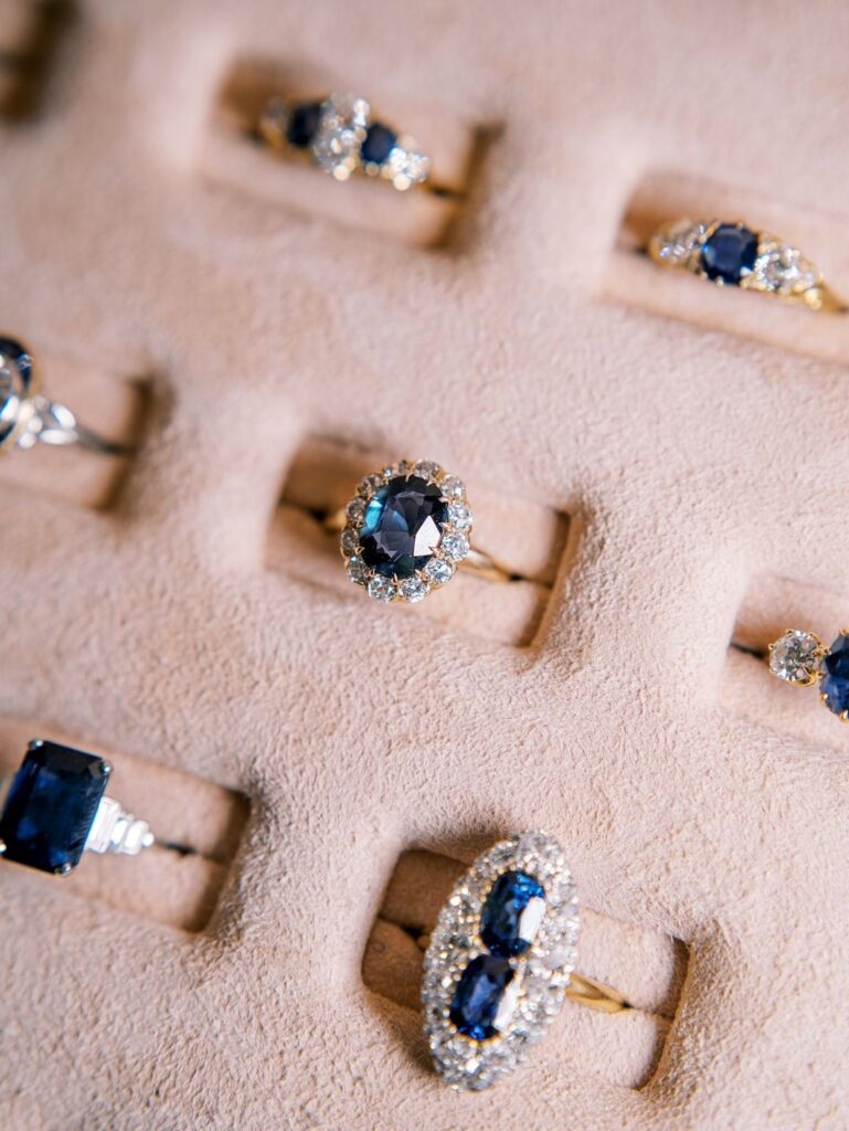 Stunning sapphire gemstone engagement ring.