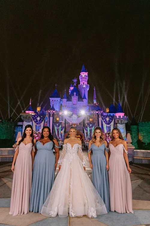 Disney's bridal collection is complete with bridesmaid gowns as well