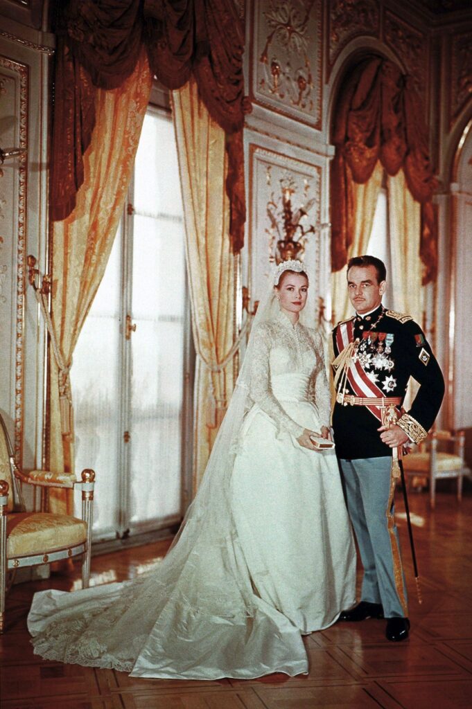 Timeless and regal bridal gown on Grace Kelly.