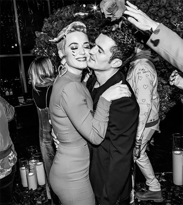 One of the celebrity proposals, Katy Perry and Orlando Bloom engagement photos from their engagement party.