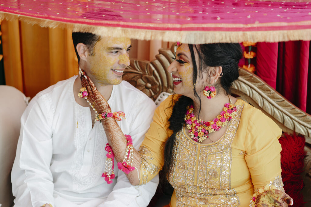 Bride and groom at a traditional Indian ceremony