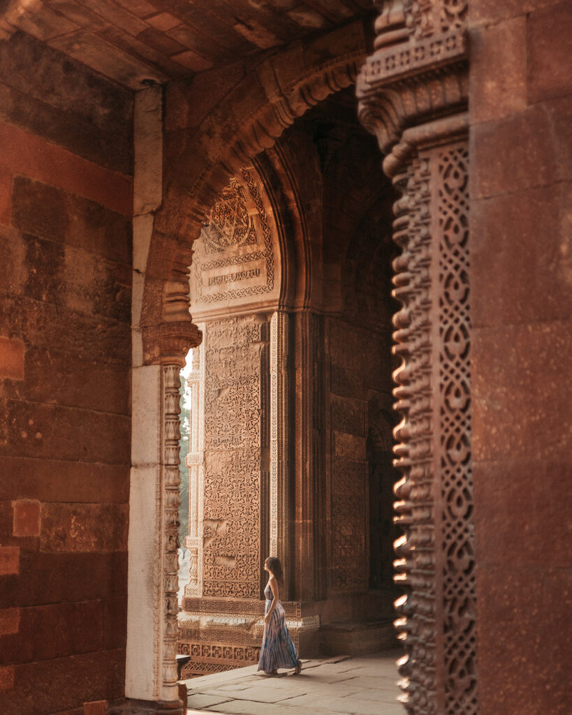 A peak inside the Qutub Minar of Delhi, India that is great for a romantic wedding.