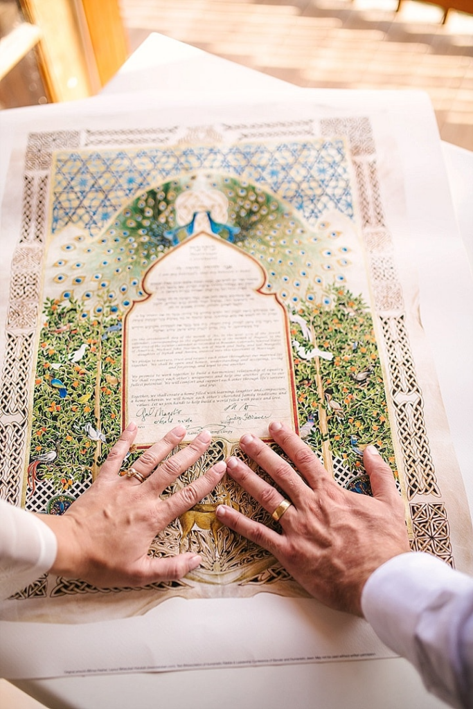 Ketubah signing, a Jewish marriage contract.