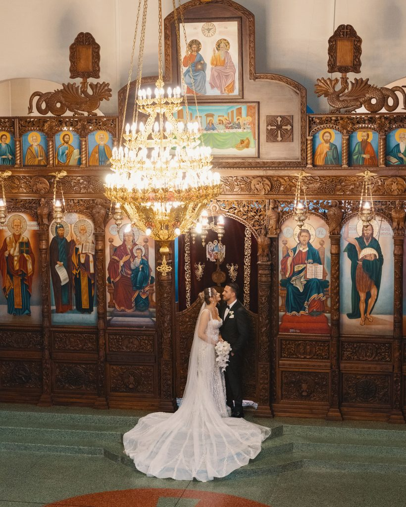 The sacrament of matrimony in a Orthodox church.