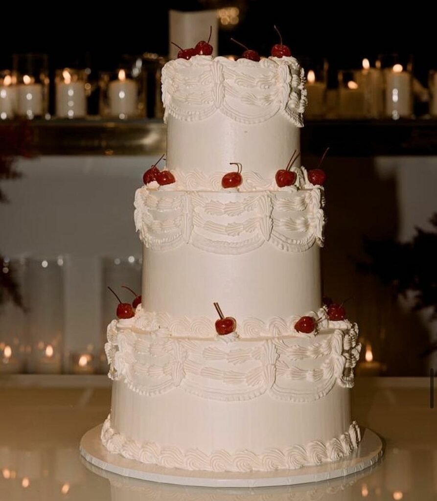 2023 wedding cake trends include stunning cakes that have a vintage feel to them.