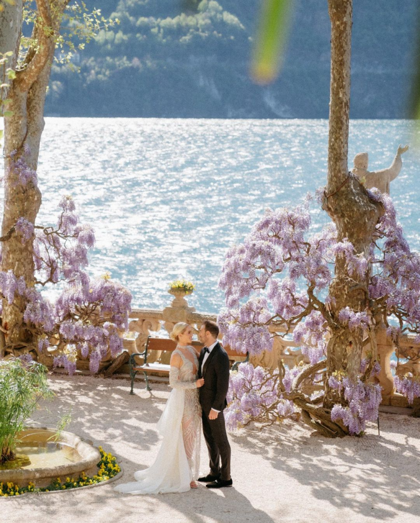 Alexandra Jarvis and Sergio Ducoulumber in their Italian destination wedding.