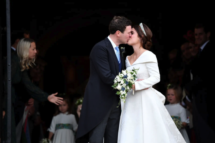 Princess Eugenie and Jack Brooksbank's 5th Anniversary Surprise: Unseen Exclusive Wedding Footage & New Family Portrait Released. St George's Chapel in Windsor Castle