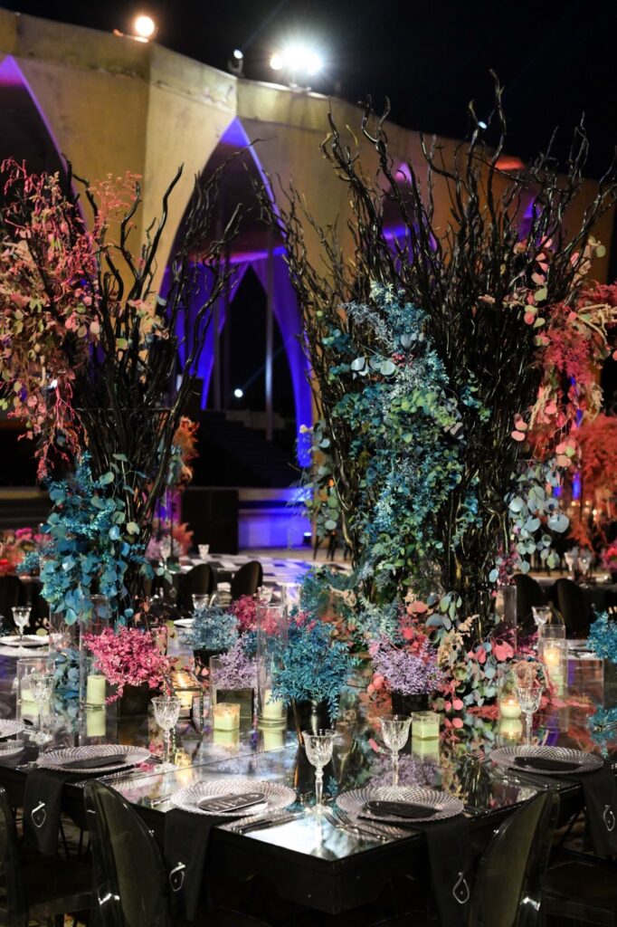 Colourful destination wedding in Tripoli 
Flower arrangement